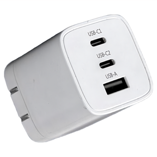 Wephone 氮化鎵65W PD 雙USB-C+USB-A 快速充電器, 白色, 1個