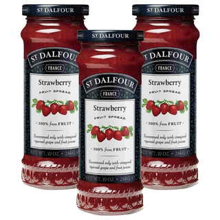 ST.DALFOUR 聖桃園 草莓果醬 法國原裝進口 100%純水果 無添加蔗糖, 284g, 3罐