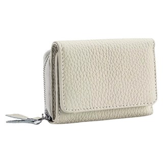 RFID 真皮頭層牛皮3折迷你女士皮夾/錢包/短夾/女夾 85g, 10 x 7.5 x 4cm, 奶昔白