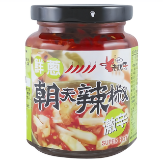老騾子 鮮蔥朝天辣椒 台灣本土食材調製 高溫殺菌, 240g, 1罐