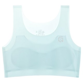 愛北鼻 蠶絲發育內衣, 輕柔透氣，無鋼圈設計，呵護發育期少女, L(80A), 淺藍色