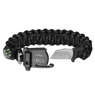 OUTDOOR EDGE PARASPARK 多功能傘繩腕帶刀, 黑色, 1個