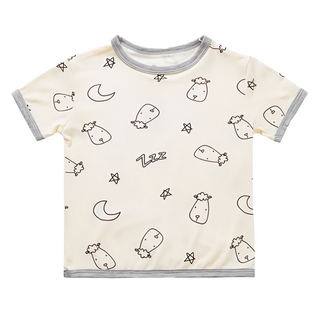 抱抱羊 甜夢黃短袖上衣，柔軟親膚，透氣吸汗，可愛卡通圖案設計