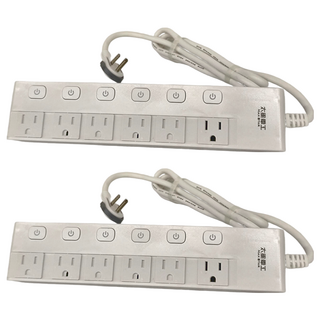 MAX STAR 太星電工 蓋安全七開六插滑蓋電腦線 按壓式開關, 1.8m, 2條, 白色