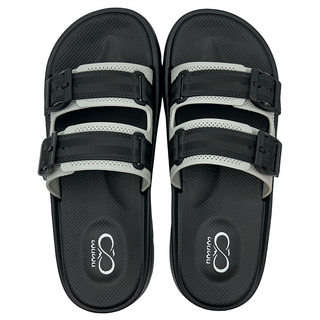 WUWU 冒險家雙帶厚底拖 45, 黑色, 285mm