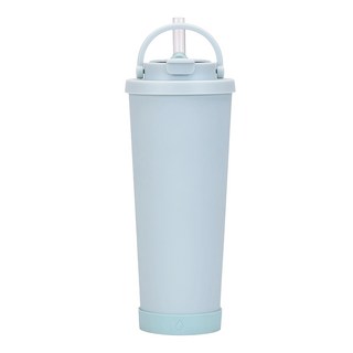 不鏽鋼保溫珍奶杯 陶瓷內膽 附吸管 薄荷綠 830ml, 1入, 830