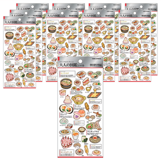 KAMIO 大人的圖鑑貼紙 成人繪本 韓國料理主題 218233 10個/組, 封印韓國料理, 1組