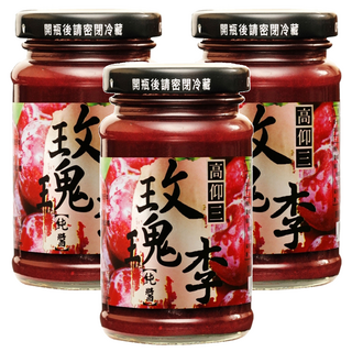 高仰三 玫瑰李純醬 紅肉李 天然蔗糖 純麥芽糖 蘋果醋 紅紫蘇 寒天 岩鹽, 150g, 3罐