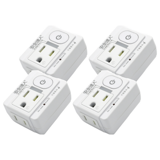 安全達人 按壓式1開2插 3P+2P插座 防雷擊突波指示燈 PTP高溫斷電指示燈, 白色, 4個, 5.5cm