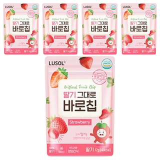 LUSOL 草莓果乾 冷凍乾燥 100%無添加, 12g, 5包