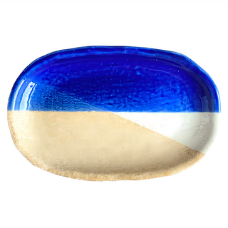 長皿 日本製 7寸 藍絆 1個, 藍色