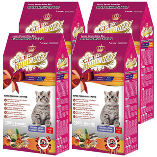 LV PRIME BLUE 藍帶 4個月以下離乳幼貓/懷孕哺乳母貓適用 精選乾飼料 1.2kg, 雞肉膠原, 4袋