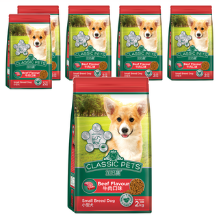 CLASSIC PETS 加好寶 小型犬乾狗糧 12公斤, 牛肉口味, 2kg, 6袋