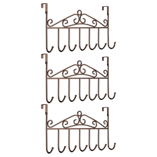鐵藝門後掛鉤 C020 厚4.6 x 38.5 x 21.5cm, 咖啡色, 3個
