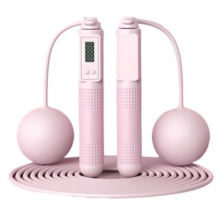 MICHAEL FITNESS 麥克健身 智能兩用跳繩, 360度旋轉, 靜音軸承, 運動數據顯示, 65mm球體, 粉色, 12 x 7.2 x 19.9cm, 1條