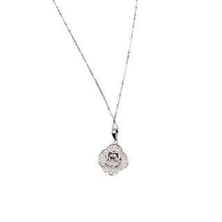 Crossfor 輕奢滿鑽系列 懸浮鑲嵌閃動項鍊 F款-傾心愛慕 日本進口主鑽 s925純銀 項鍊長40+5cm