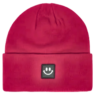 bebehome 兒童韓系時尚針織帽 S(約1-3歲) M(約2-8歲), 經典紅笑臉, 成人/頭圍 40~50cm