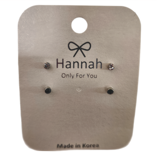 Hannah 18-2 貼耳針式耳環 Set, 4個入, 韓國製, 07
