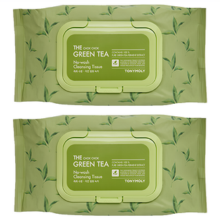 TONYMOLY The Chok Chok 綠茶免沖洗卸妝濕紙巾, 100張, 2包