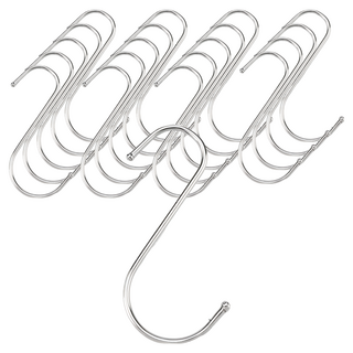 不鏽鋼S型掛勾 - 居家收納好幫手, 銀色款 大號, 20個