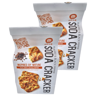 自然 亞麻仁籽胡椒岩鹽生機蘇打餅 180g, 2包