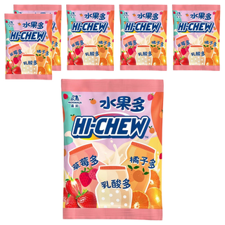 MORINAGA 森永 HI-CHEW 嗨啾 軟糖，草莓、橘子、乳酸口味，多項維生素，營養滿分, 90g, 6包