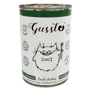 Gussto 全齡貓 天然無穀主食罐, 1號鮮嫩雞肉, 400g, 1罐