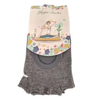 透氣止滑露趾露背瑜珈襪, 15 x 9cm, 深灰色, 1雙