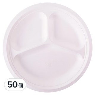 SunNaP 紙塑10吋3格盤 台灣製 防水防油可微波, 50個, 1組