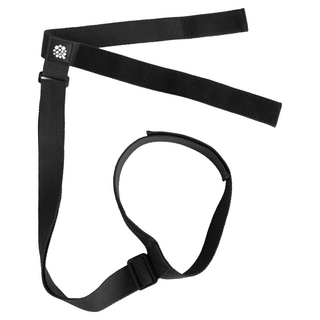QMAT 2合1瑜珈繩揹帶, 高密度設計，提供舒適支撐，輕便易攜, 黑色, 160 x 4 x 0.2cm, 1個