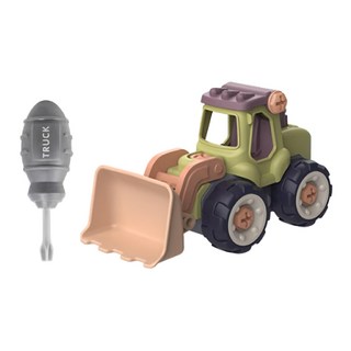 OhBabyLaugh 工程車玩具, DIY螺絲拆裝車 推土車, 1個