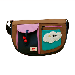 Vanwalk 出走 美式少女通勤側背包 V2776, 雲朵咖啡, 1個