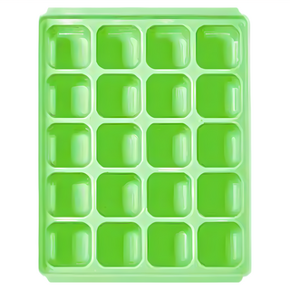 tgm 馬卡龍 白金矽膠副食品冷凍儲存分裝盒 美國FDA SGS檢驗合格 可微波爐/洗碗機/冰箱使用, 10g, 綠色, 1個
