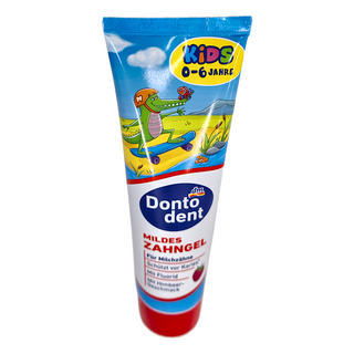 dm Dontodent 覆盆子兒童牙膏, 0-6歲適用, 100ml, 3條