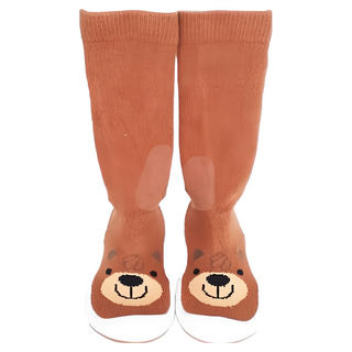 Komuello 學步鞋 及膝襪型 - 精梳棉材質 韓國製造, 135, 小棕熊 棕色