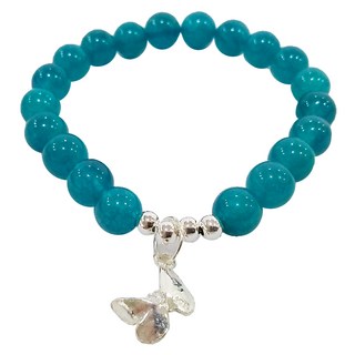 A1宝石 頂級 手鍊 提升人緣 貴人相助 財運亨通 財庫充盈 思緒清晰 正能量滿滿, 頂級綠色玉髓 純銀桃花蝴蝶手鍊, 綠色玉髓 純銀桃花蝴蝶