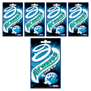 Airwaves Super極酷嗆涼無糖口香糖 薄荷口味, 28g, 5包