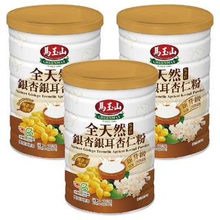 馬玉山 全天然銀杏銀耳杏仁粉 優質堅果與穀物 無添加蔗糖 新升級, 400g, 3罐