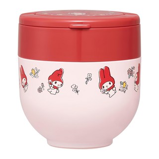 Skater 折疊手柄保溫便當盒食物罐, 美樂蒂 紅色 + 粉色, 1個