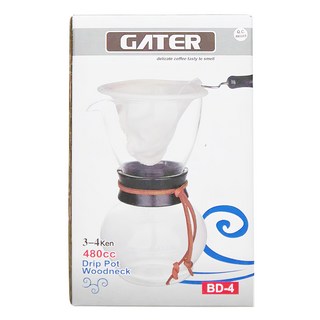 GATER 法蘭絨手沖壺 BD-4 木頸滴濾壺, 480ml, 1個