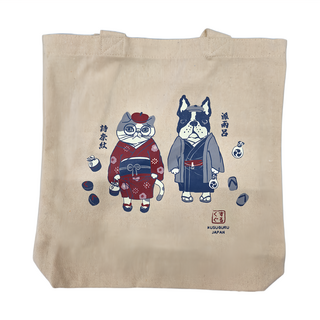 kUSUgURU JAPAN 日本眼鏡貓 日本限定觀光主題系列 帆布手提肩背兩用包