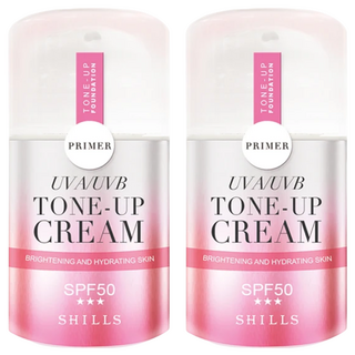 SHILLS 舒兒絲 仙氣濾鏡UV裸光素顏霜 SPF50★★★, 提亮膚色, 輕透保濕全日控油, 40ml, 2件