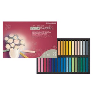 SIMBALION 雄獅 軟式粉彩, 36色, 1盒