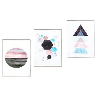 STYLEG 時代家居 板畫有框畫 Set 3個 密度板 PS外框板, 39 x 29cm, 北歐幾何
