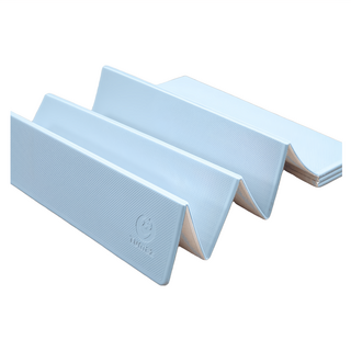 Tumaz 月熊 台灣製12折長形摺疊瑜珈墊, 180cm, 藍色, 1個