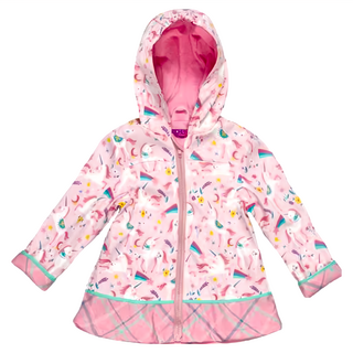 Stephen Joseph 機能風雨兩用外套, 4/5T, 粉紅獨角獸