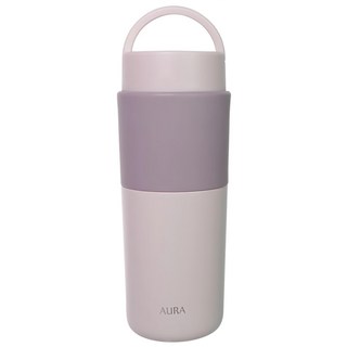AURA 艾樂 台灣公司貨 隨行提手真陶瓷保溫杯, 薰衣紫, 525ml, 1個