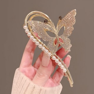 韓國 Hannah 正韓造型髮束蝴蝶水鑽 金sy12389