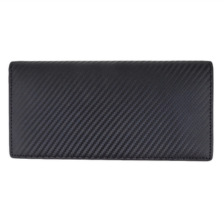 碳纖維牛皮 19卡位長夾, 二層牛皮外部材質, 頭層牛皮內部材質, 18.8 x 9 x 2cm, 黑色, 1個