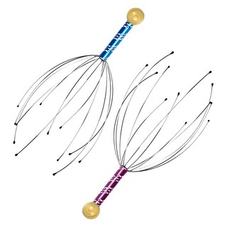 AHOYE 酥麻八爪頭部按摩器 頭皮舒壓按摩神器, 1組, 藍色 + 紫色